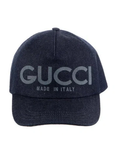 Pre-owned Gucci Denim Baseball Cap In Blue