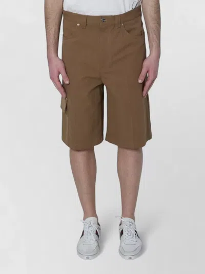 Gucci Denim Bermuda Shorts Mid Rise Belt Loops In Brown