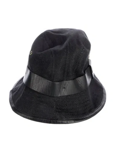 Pre-owned Gucci Denim Bucket Hat In Black
