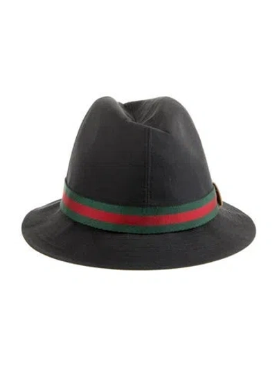 Pre-owned Gucci Denim Bucket Hat In Black