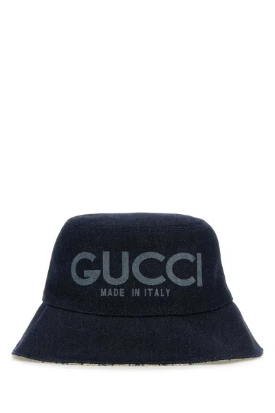 Gucci Denim Bucket Hat In Blue