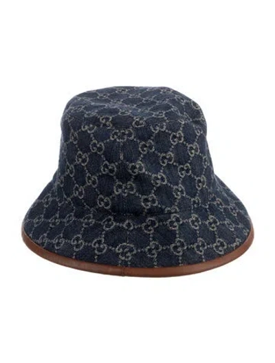 Pre-owned Gucci Denim Bucket Hat In Blue