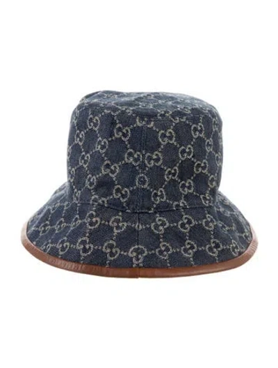 Pre-owned Gucci Denim Bucket Hat In Blue