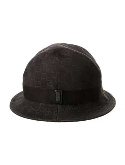 Pre-owned Gucci Denim Bucket Hat In Brown