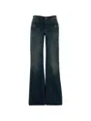 Gucci Denim Wide Leg Trousers Belt Loops Pockets In Blue