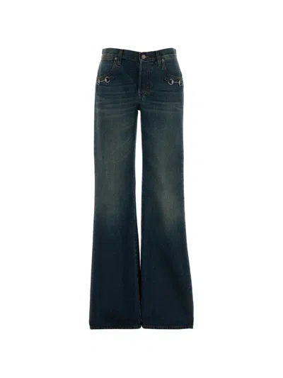 Gucci Denim Cotton Jeans In Blue