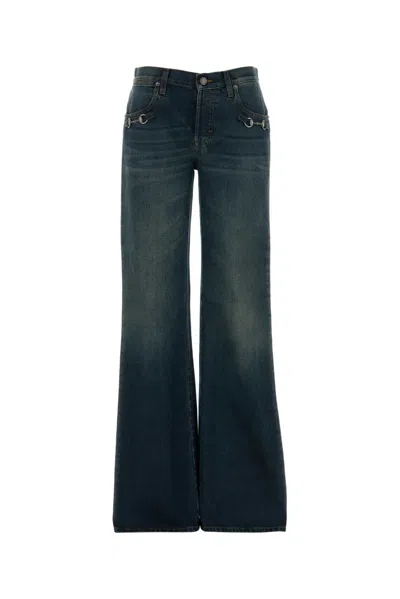 Gucci Denim Cotton Jeans In Blue