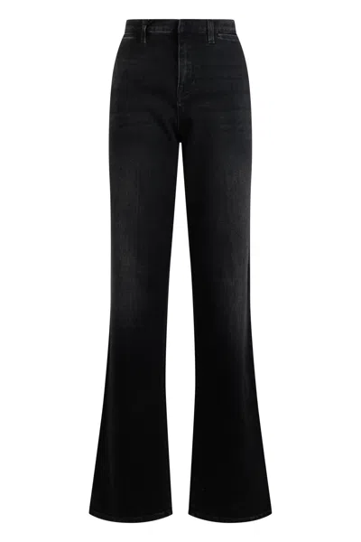 Gucci Denim Cotton Palazzo Jeans In Black