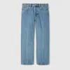Gucci Denim Cropped Pant In Blue