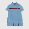 Gucci Horsebit Web Stripe Denim Dress