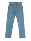 Gucci Denim Gamba Trousers Wide  In Blue