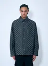Gucci Denim Gg Shirt In Dark Grey