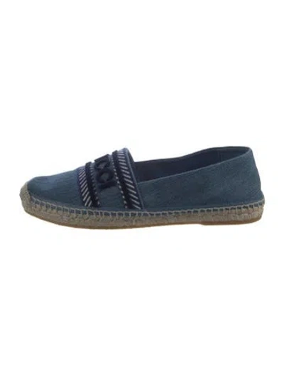 Pre-owned Gucci Denim Graphic Print Espadrilles In Blue