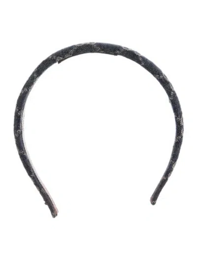 Pre-owned Gucci Denim Headband In Blue