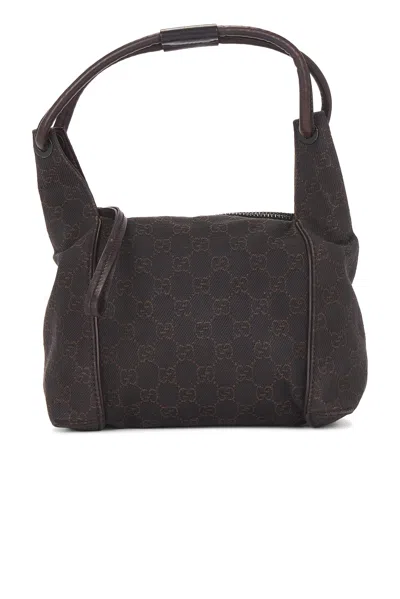 Pre-owned Gucci Denim Hobo Bag In Brown