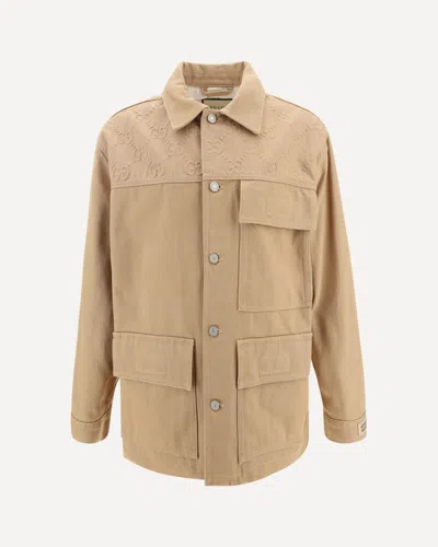 Gucci Denim Jacket In Beige/mix