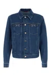 Gucci Denim Jacket Featuring Long Sleeves And Chest Pockets In Blue