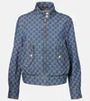 Gucci Classic Bomber Jacket With All-over Logo Pattern In Blue