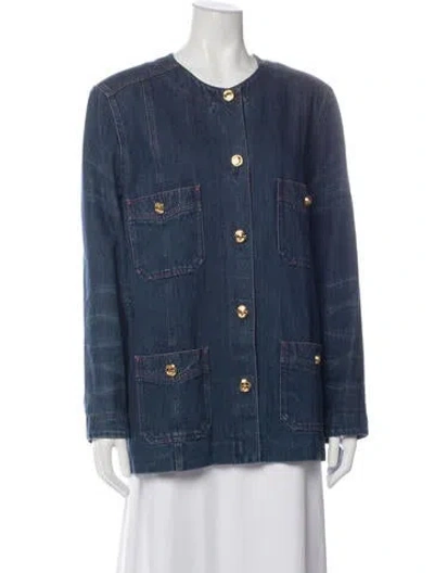 Pre-owned Gucci Denim Jacket In Blue