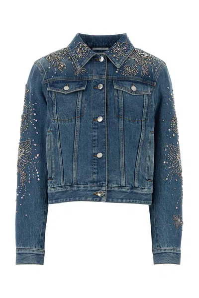 Gucci Stylish Denim Outerwear With Pockets And Sleeves In Blue