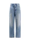Gucci Logo Patch Faded Jeans In Blue