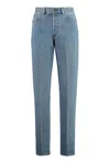 Gucci Logo Patch Straight-leg Jeans In Blue