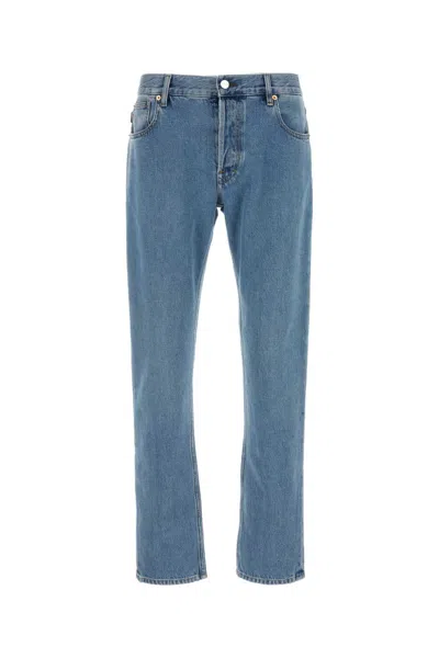 Gucci Web-stripe Tapered Jeans In Clear Blue