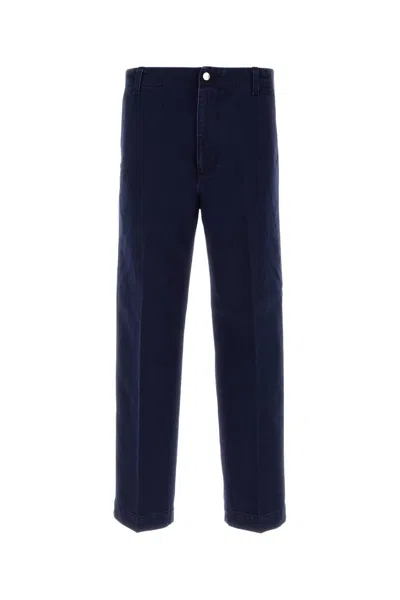 Gucci Button-fly Chino Pants In Blue