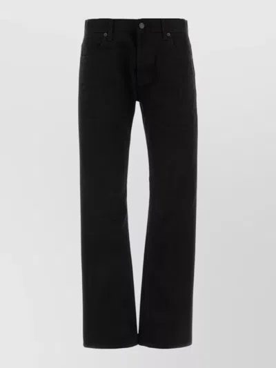 Gucci Denim Jeans Straight Leg Belt Loops Design In Black
