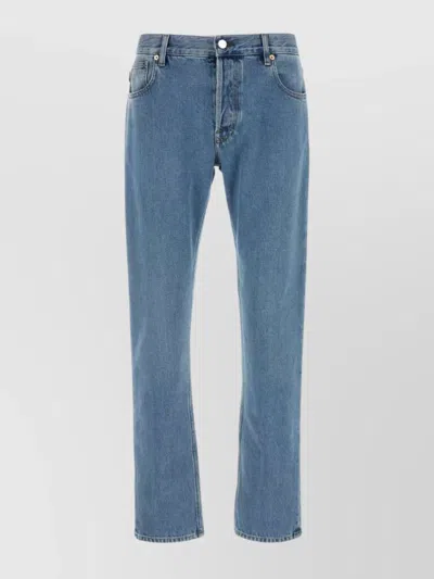 Gucci Web-stripe Tapered Jeans In Clear Blue