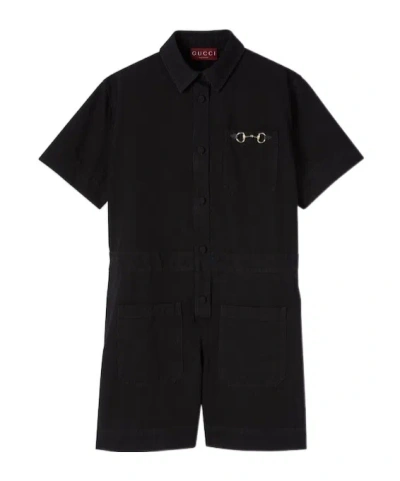 Gucci Denim Jumpsuit With Horsebit