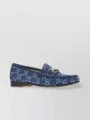 Gucci Denim Loafers With Embroidered Monogram Pattern