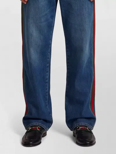 Gucci Denim Low-rise Wide-leg Jeans In Multi