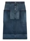 Gucci Patchwork Blue Skirt In Denim Women