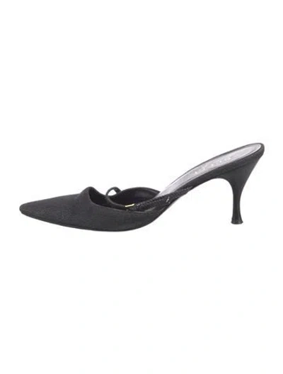 Pre-owned Gucci Denim Mules In Black