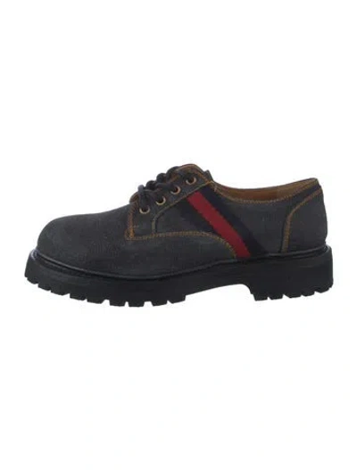 Pre-owned Gucci Denim Oxfords In Black
