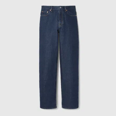 Gucci Hose Aus Denim Mit Etikett In Blue