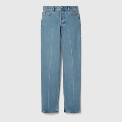 Gucci Denim Pant With  Label In Blue