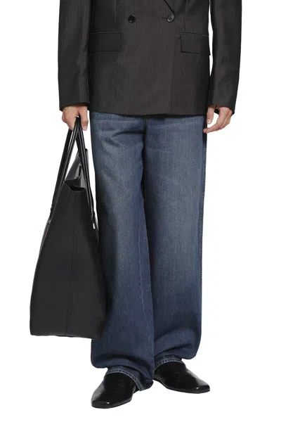 Gucci Denim Pants With Web Insert In Black