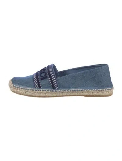 Pre-owned Gucci Denim Printed Espadrilles In Blue
