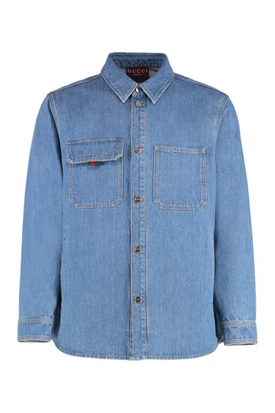 GUCCI DENIM REGULAR SOLID SHIRT