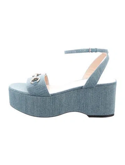 Pre-owned Gucci Denim Sandals In Blue