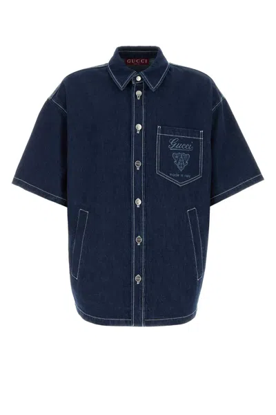 Gucci Denim Shirt In Blue