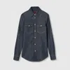 Gucci Denim Shirt In Blue