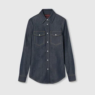 Gucci Denim Shirt In Blue