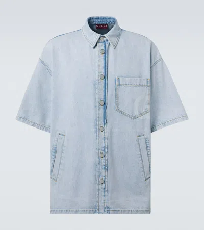 Gucci Denim Shirt In Blue