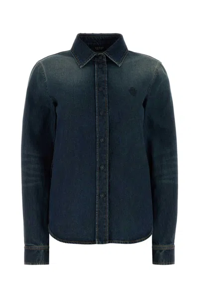 Gucci Women Denim Shirt In Blue