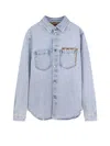 Gucci Faded Denim Shirt With Gg Insert Men