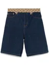 Gucci Belt-loop Denim Shorts In Blue