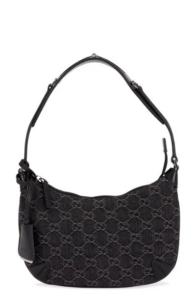 Pre-owned Gucci Denim Shoulder Bag In Black